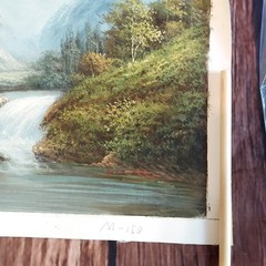 Bob Ross Replica Painting 27×23 Edward’s? Signed Oil Paint Art Landscape Tube Ro
