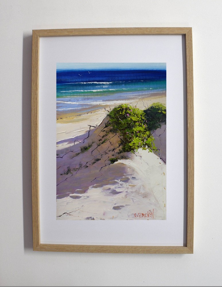 Australian Coastal Dunes Oil Painting Framed Beach Seascape Original Art Gercken
