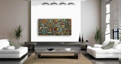 Original Mechanical Steam Punk Painting Modern Contemporary ART Mix Lang cert.