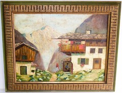 VINTAGE SUPER RARE 1954 3D OIL PAINTING WOOD JOHN DIETRICH FOLK ART NY BRONX