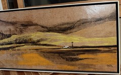 MIDCENTURY MODERN MARTIN TOBIAS Acrylic Collage Original Signed