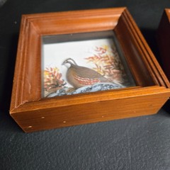 Joseph Quinn Whipple Abercrombie & Fitch 3D SHADOWBOX Pair Birds Woodcock Quail