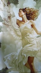 Anne Dias (1985) – (XXL) Giant Angelic duet by the sea 200x100cm