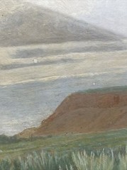 Antique Painting Landscape American Historic Utah Chapita Wells Regionalism 1912