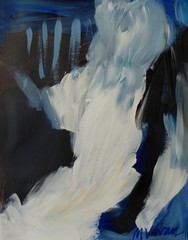 MONA VIVAR 14 x 11 Blue Ocean Contemporary Expressionist Original Painting