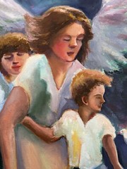 Angel, Original painting oil,11×14, Home GIFT, Christian Religious Spiritual Art