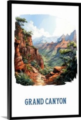Grand Canyon Retro Travel Poster, Canvas Or Framed 1930s Vintage