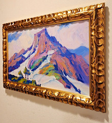 American Southwest Landscape Original Oil Painting Mountain in Ornate Gold Frame