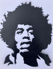 Jimi Hendrix 11X14 Stencil Original