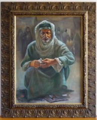 „Old Man“ Fadel Hussein Original Hand Signed Oil Painting