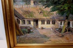 Danish Carpenter Shop by Peder Möller 1920s Oil Canvas Artwork Beautiful
