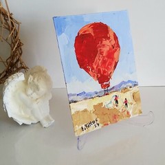 Original Painting Aerostat Cappadocia Journey Acrylic Modern Wall Art Hand made