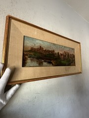 FREDERICK SCARBOROUGH ANTIQUE LANDSCAPE OIL PAINTING OLD KENILWORTH CASTLE UK