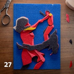 Original Felt Artwork 27/90, Animation Frame, 5×7 inches, 100% profit to Charity