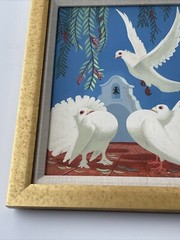 Ralph Hulett Painting Mission Doves California Listed Artist Mid Century 1950’s
