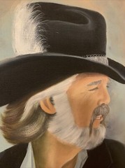 1982 Kenny Rogers Painting On Canvas – Beautifully Well Done – 25×31