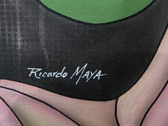 RICARDO MAYA – WOMAN & OWL MAGICK SHAMAN ORIGINAL PAINTING – SIGNED, SURREALISM