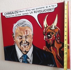 AMLO Mexican President Original Painting MEME Diablito Artwork Lopez Obrador
