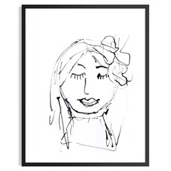 Original Minimalist Abstract Portrait 9×12 Painting Black White Wall Art Paper