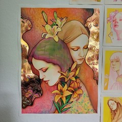 First Summer Day. Female Art Nouveau Portrait. Art Nouveau. 56×76 cm large