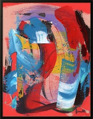 FINELLI ORIGINAL Abstract Expression Acrylic Modern Bold High Art 11×14 COA G12D