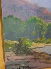 WINDBERG TECHNIQUE!! SIGNED D MILLER LANDSCAPE OIL ON WINDBERG ART PNL MUST SEE!