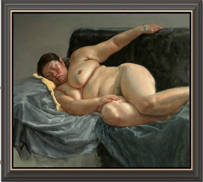 Hand-painted oil painting art female woman chinese nude on canvas 30″X40″