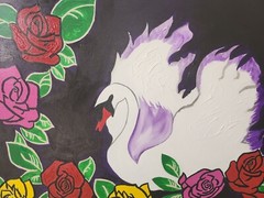 „Swan Lake“ 40×30 abstract acrylic painting on canvas original