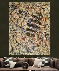 Jackson Pollock Convergence Style Giant Canvas Painting 81”X62” (6 Foot 9 inch)