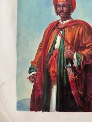 Vintage Contemporary Acrylic Canvas Painting Portrait Indian Girodet-Trioson
