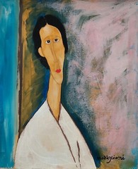 Amedeo Modigliani Signed Italian Modernist Oil Painting on Canvas Figurative Art