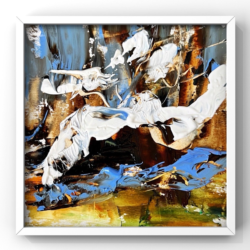 Lanikai Shore Serenity Painting – Hawaii Island Mood Seascape Framed Artwork 4×4