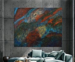 Jackson Pollock style Professional￼ Artist Canvas￼ painting￼ 72”X60”Abstract,6ft