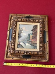 Vintage Italy Mid 20th Century Oil Painting By Antonio DeVity 18×16” Artwork