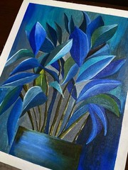 Original Abstract Flower Vase Painting 16×20 Canvas Modern Wall Art Home Decor