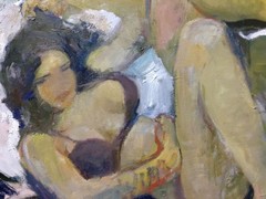 Oil Painting Industrial Fauvism Boudoir Interior 38”x30” Canvas Original Signed
