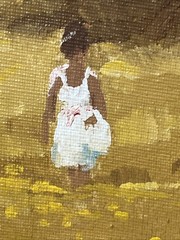 Original Oil Painting on Canvas Impressionist Landscape w/Two Figures