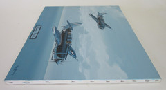 Raymond Waddey Painting WWII Curtis SB2C Helldivers Signed Harold Buell 20″x24″