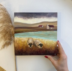 Scotland Painting sheep Original Art Scotland Landscape artwork Scottish Hills