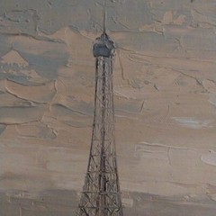 Possible Caroline C Burnett 1877-1950 Original Oil Painting Eiffel Paris Clump