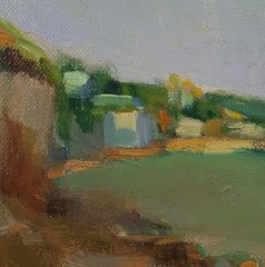 Coastal Landscape Oil Painting, Seaside Cliffs, Impressionist Marine Art