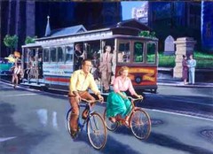40in VANCAS POWELL MARKET San FRANCISCO Cable Car CARY GRANT GRACE MCM CANVAS