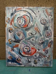 JOURNEY TO THE SUN abstract NEW painting 8×10 canvas original art signed Crowell
