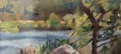 Lake Wohlford, Escondido – Oil Painting en Plein Air 7 x 9 inches on location