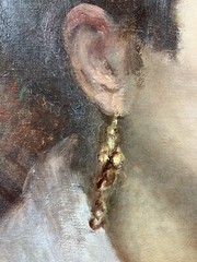 Curiosity Portrait Of A Blind Woman Late 19th Century Monogrammed On The Back