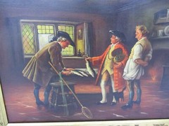 Oil Painting Ornate Wood Plaster Frame Victorian Fisherman Signed L Neyns Beauti