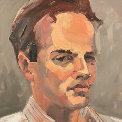 „The Serious Man“ Californian Expressionist Helen Haskell-Molles Oil Painting