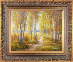 Framed Landscape, Original Oil Painting, Korean Art Collection, Signed Humphrey