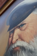 Pelbam Signed Framed Oil on Canvas Portrait Painting of Sailor Sea Captain Ship