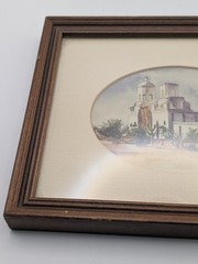 Vintage Southwestern Watercolor Mission Church Framed Art Tucson AZ Gallery…